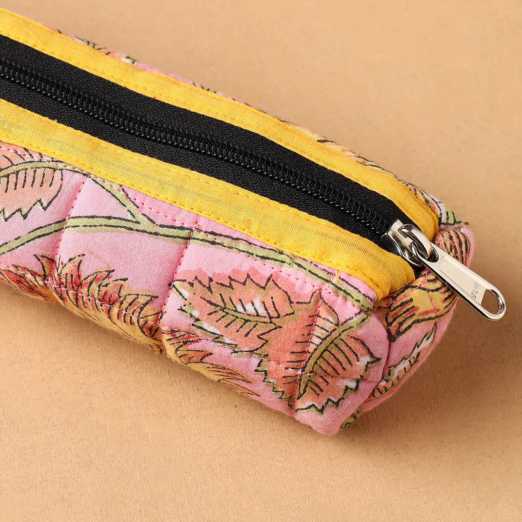 Handcrafted Quilted Cotton Pencil Pouch