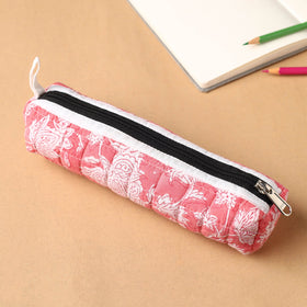 Handcrafted Quilted Cotton Pencil Pouch