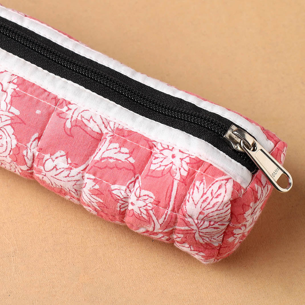 Handcrafted Quilted Cotton Pencil Pouch