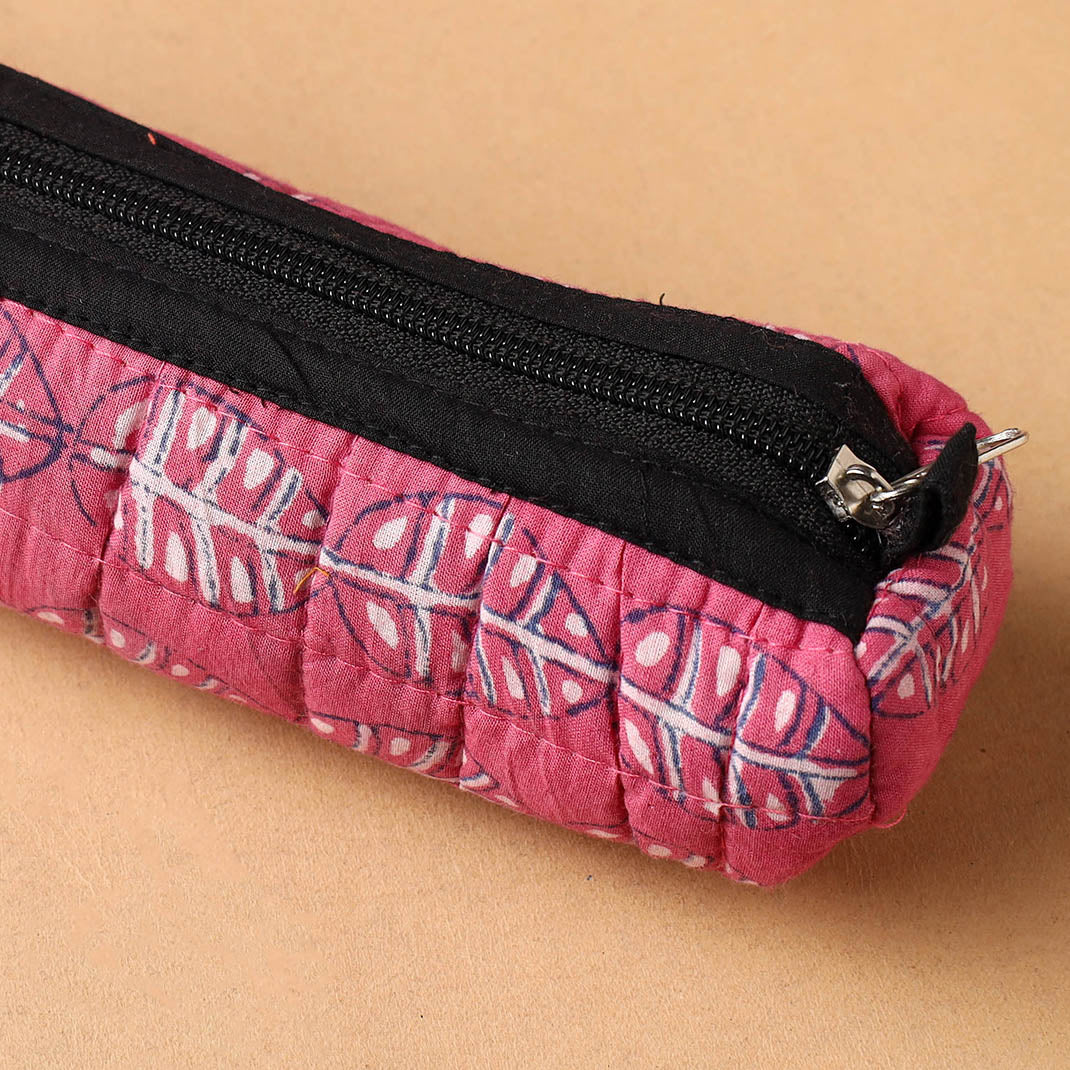 Handcrafted Quilted Cotton Pencil Pouch
