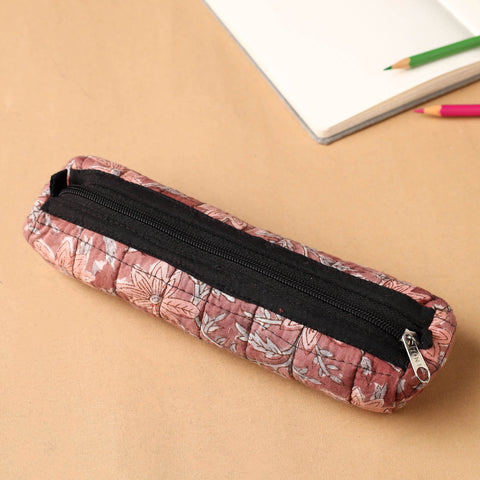 Handcrafted Quilted Cotton Pencil Pouch