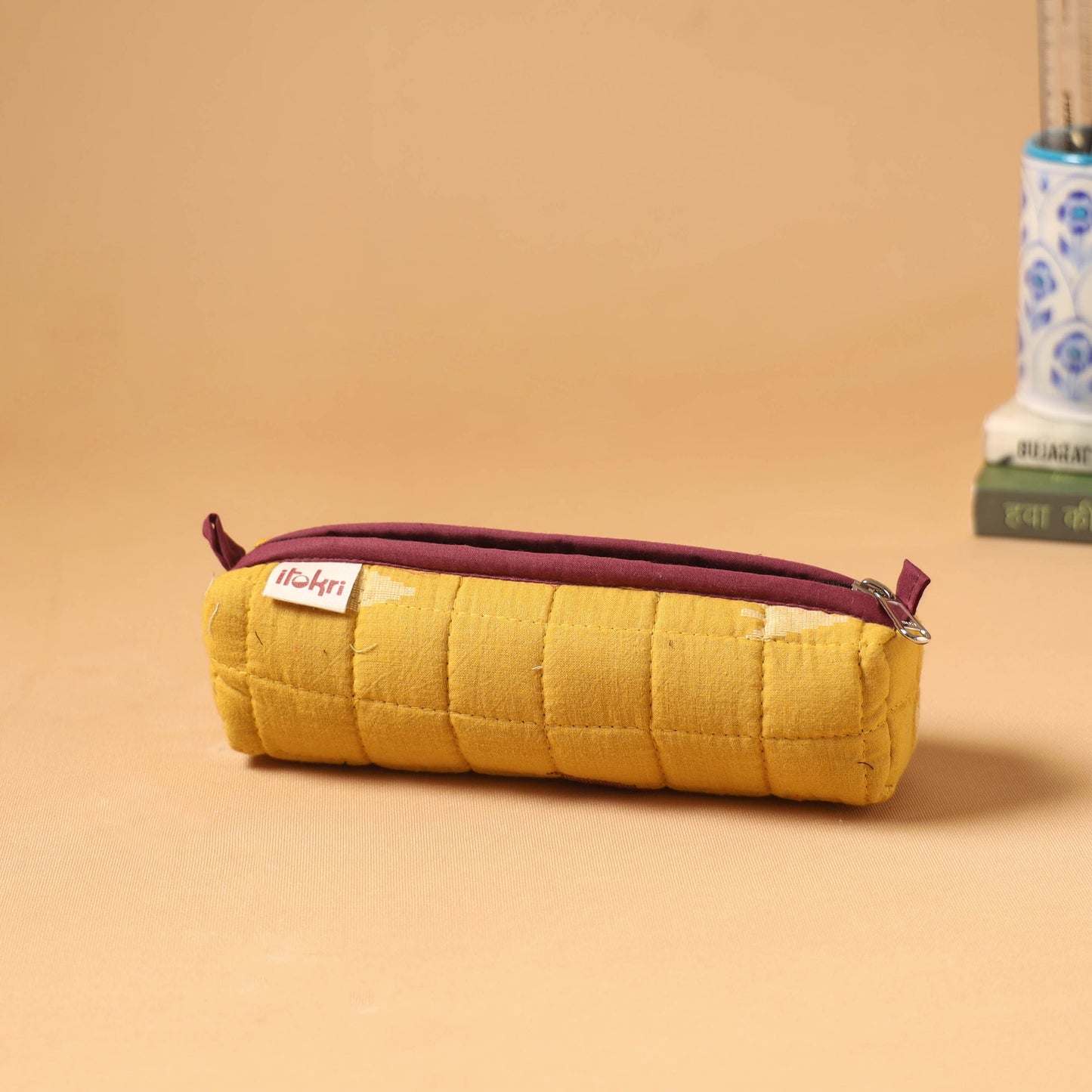 Handcrafted quilted pencil pouch 02