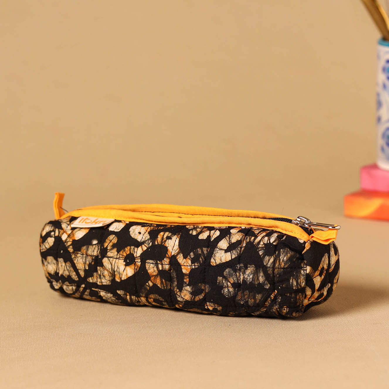 Handcrafted quilted pencil pouch 03