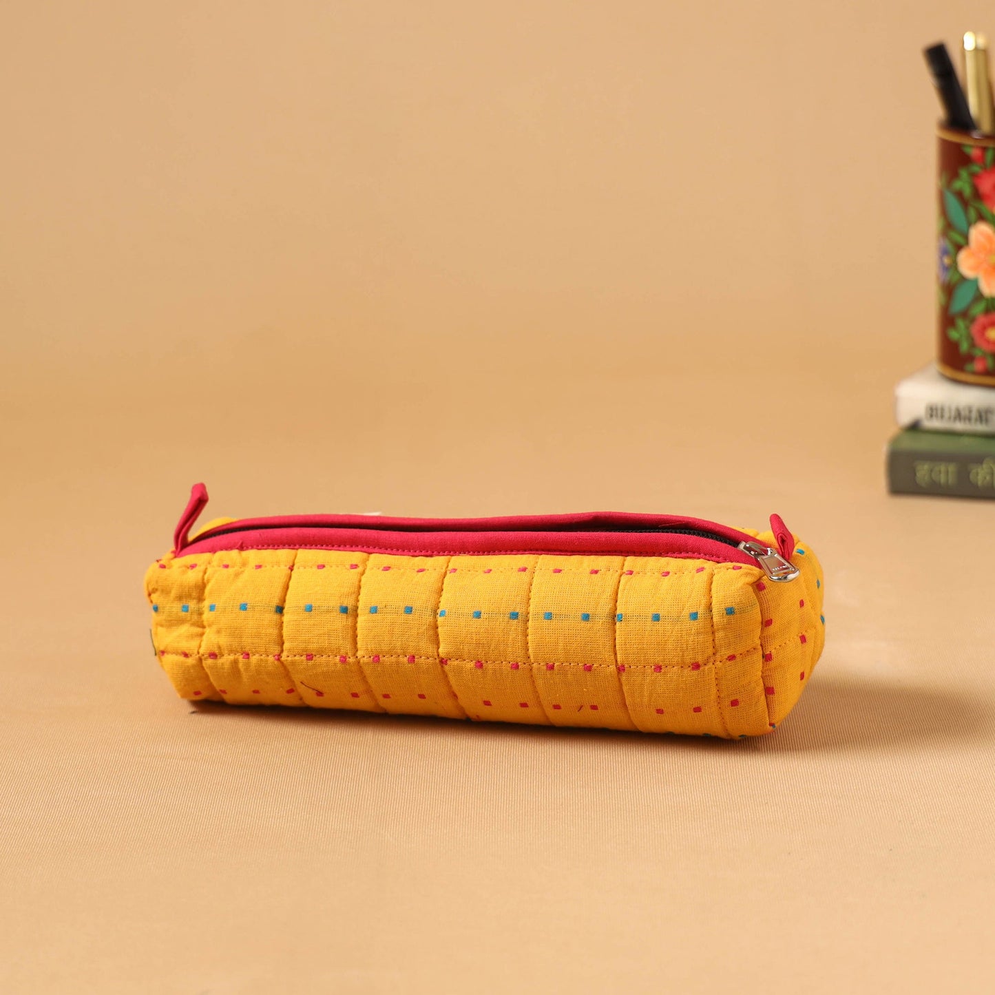 Handcrafted quilted pencil pouch 04