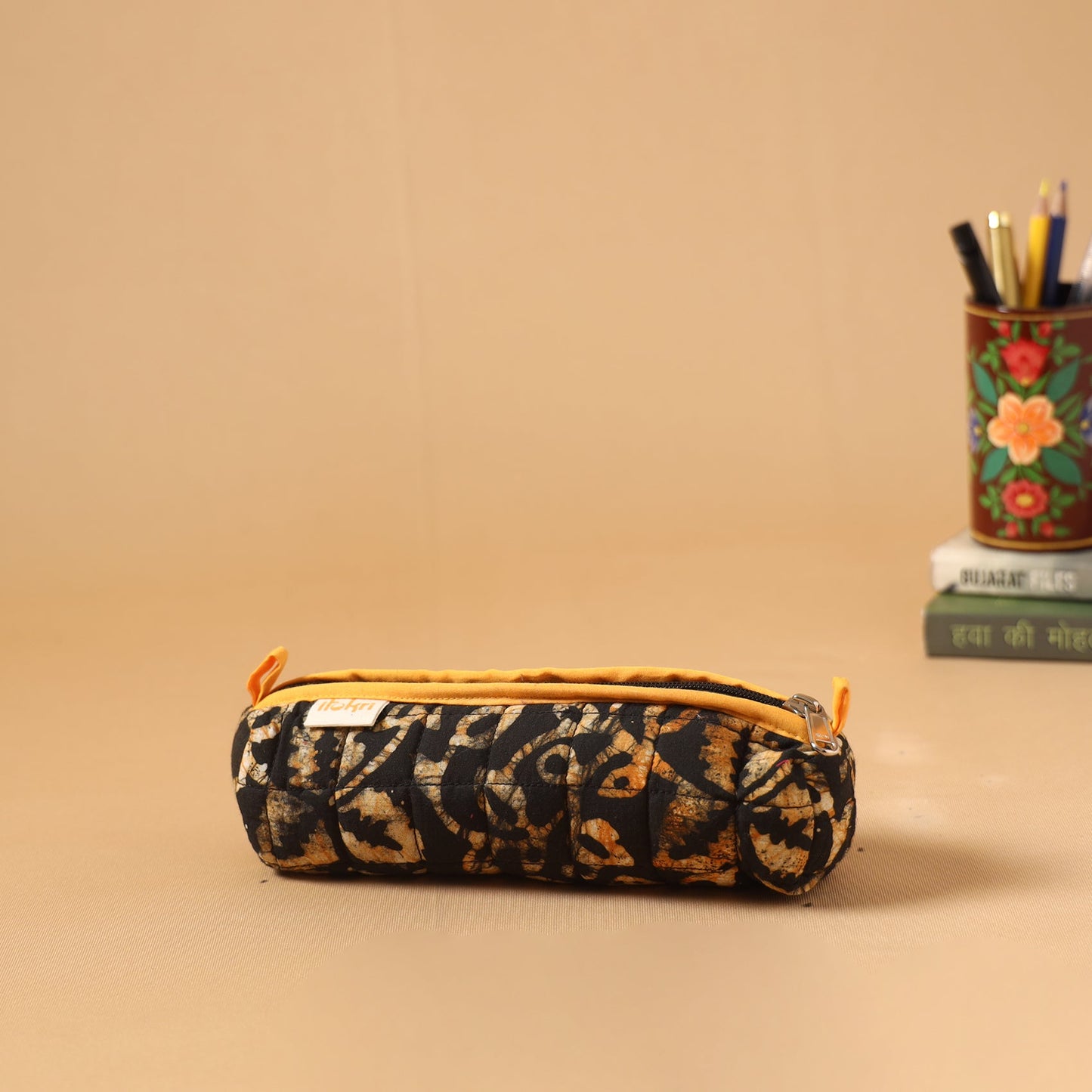 Handcrafted quilted pencil pouch 06