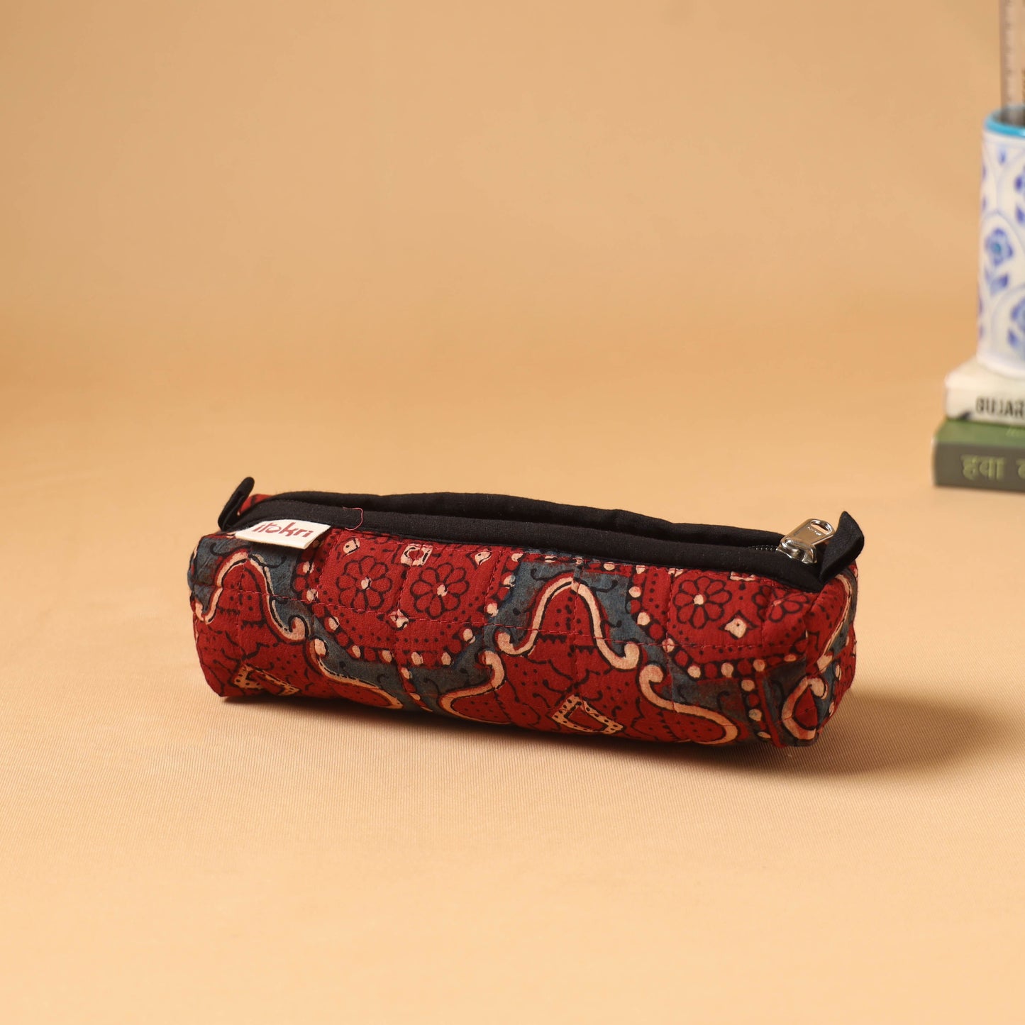 Handcrafted quilted pencil pouch 06