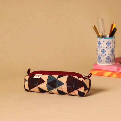 Handcrafted quilted pencil pouch 06