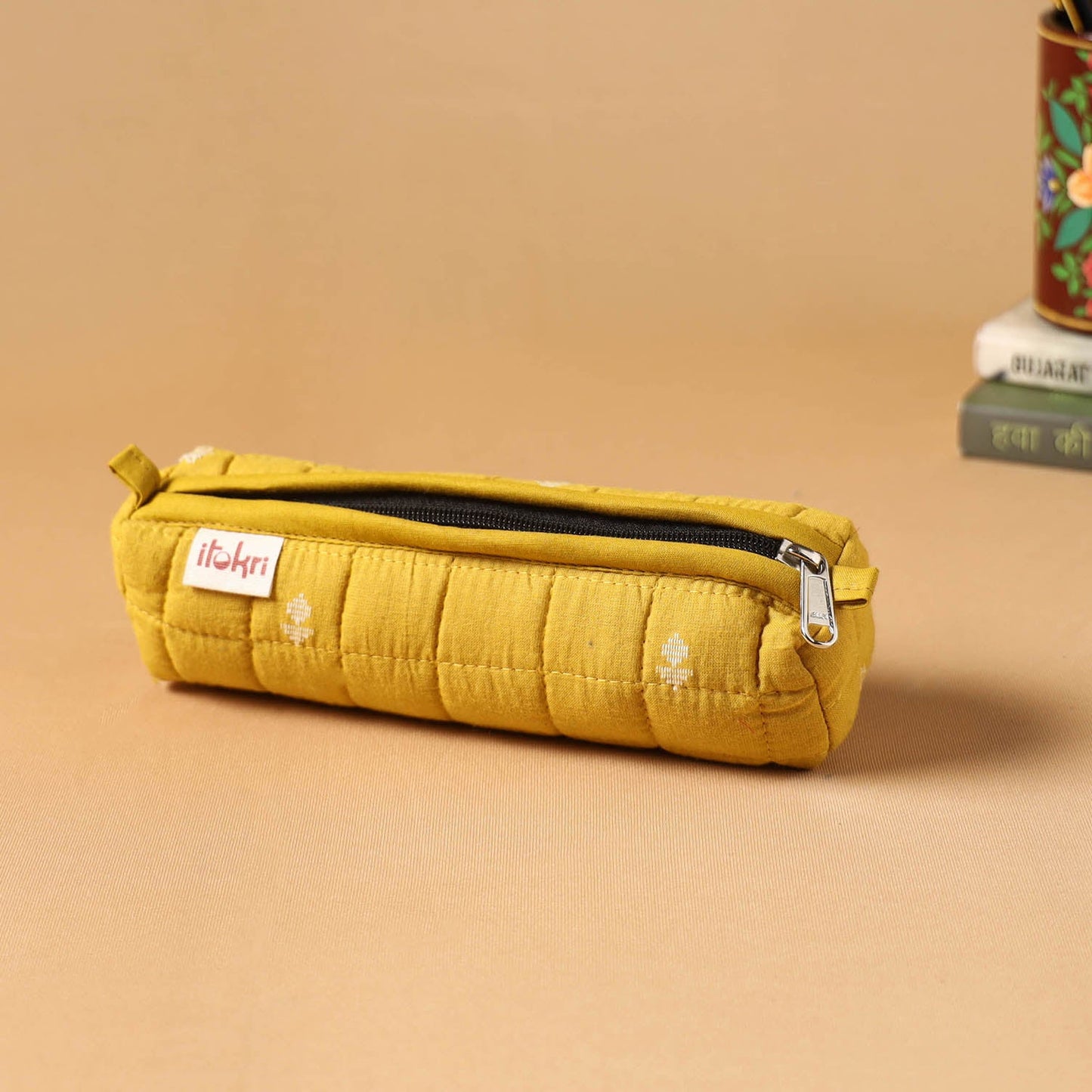 Handcrafted quilted pencil pouch 07