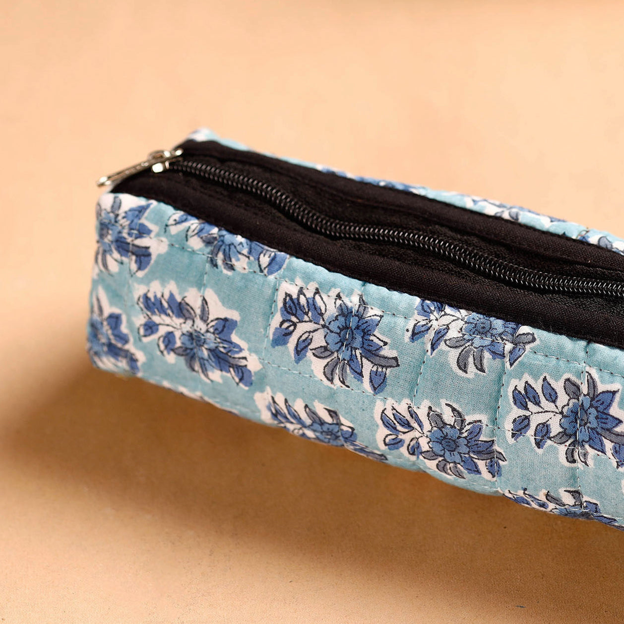  Handcrafted Quilted Sanganeri Multipurpose Pencil Pouch 01 