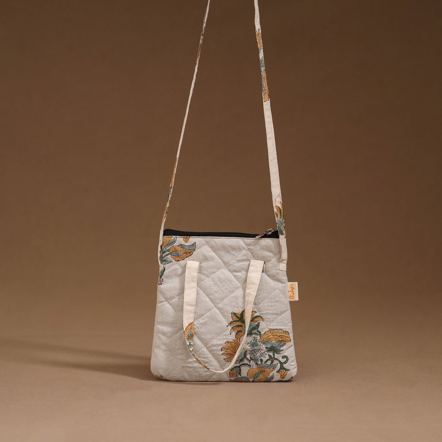 Handcrafted quilted sling bag 12