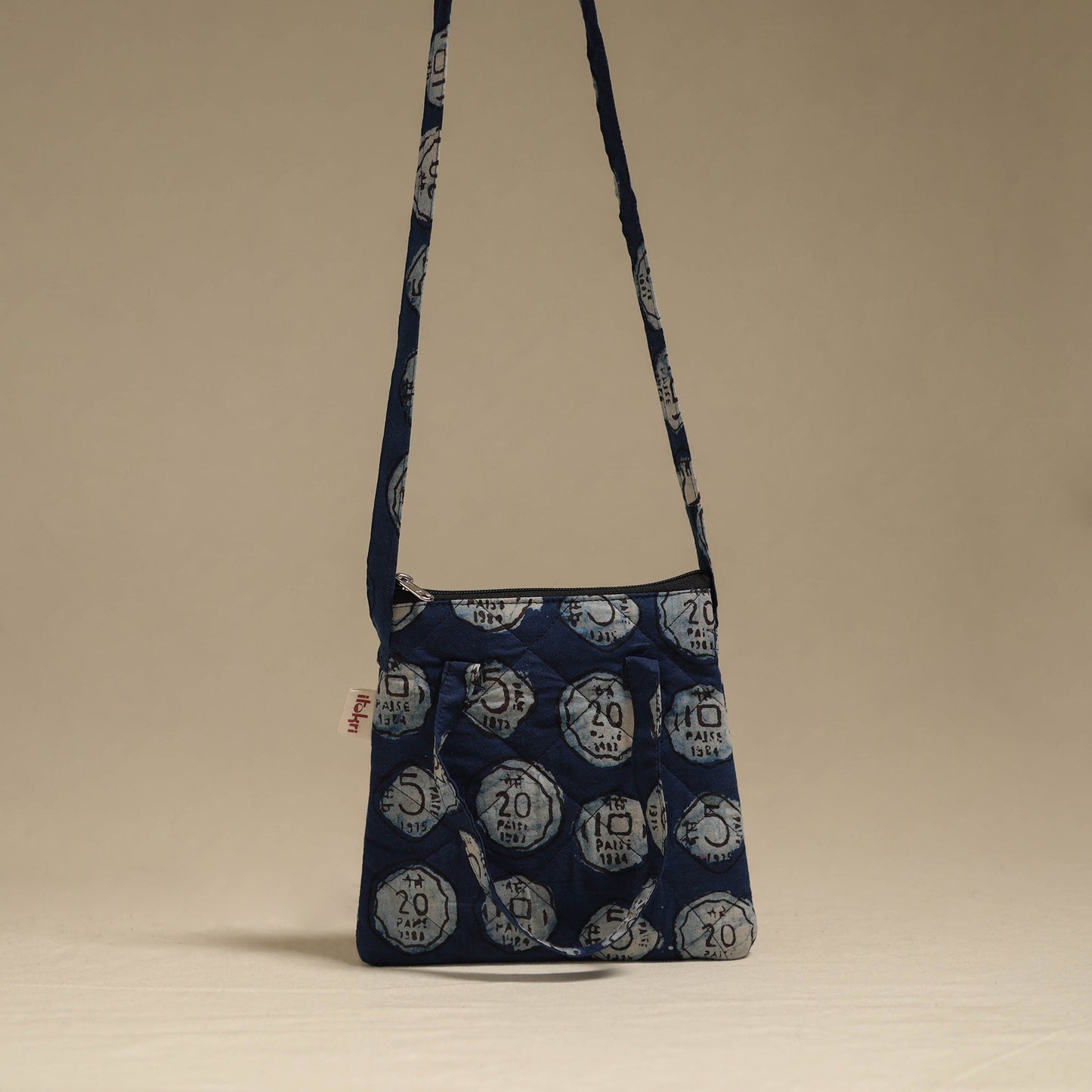 Handcrafted quilted sling bag 16