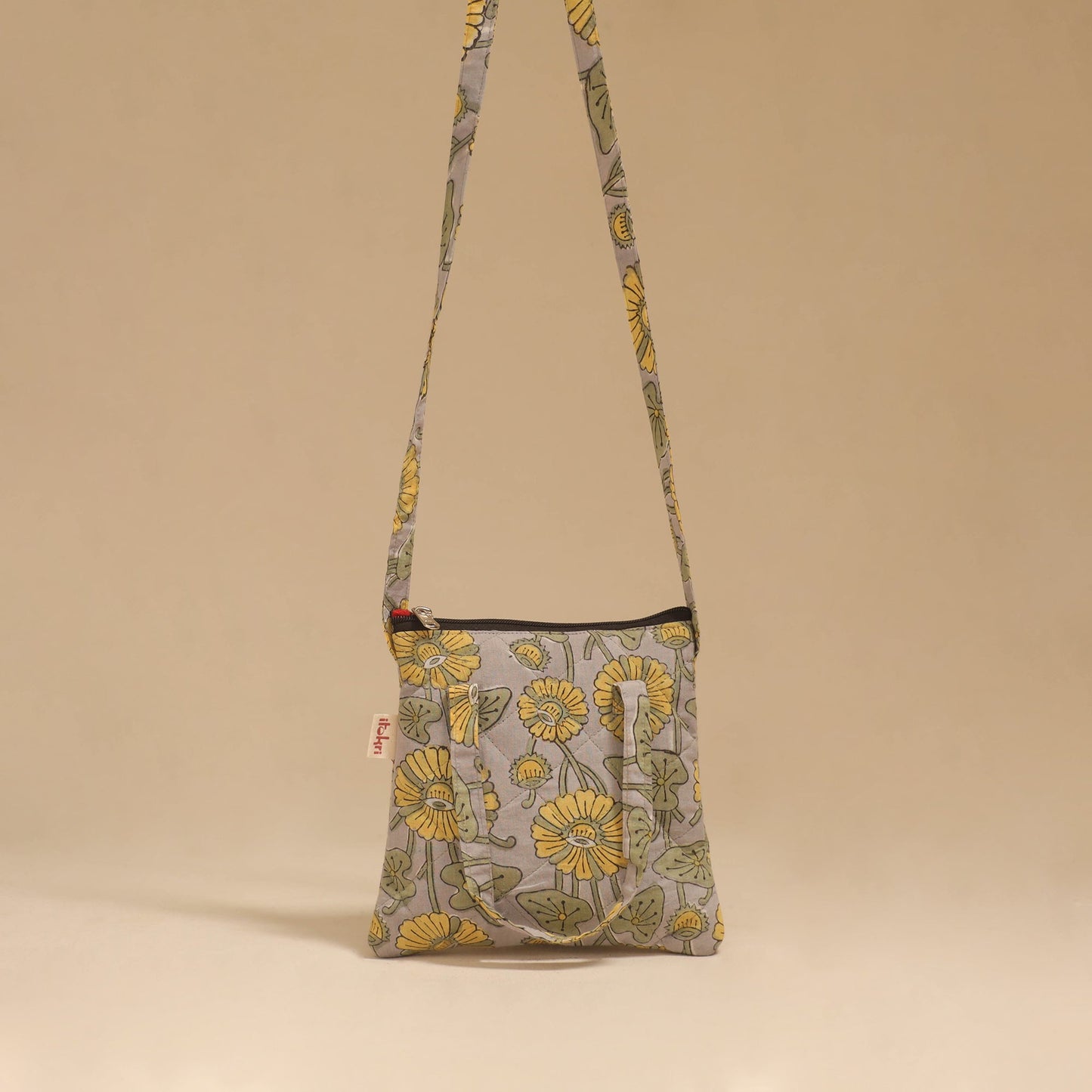 Handcrafted quilted sling bag 22