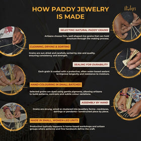 Handcrafted rice paddy earrings by putul das mitra
