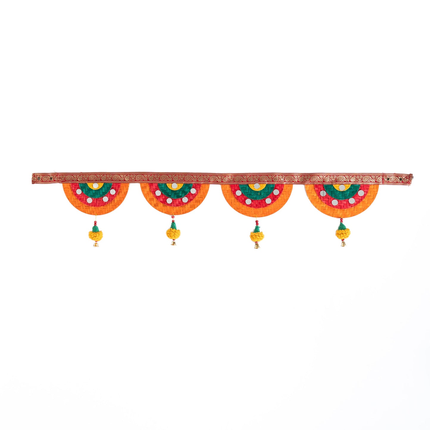 Handcrafted satrangi marigold bamboo toran