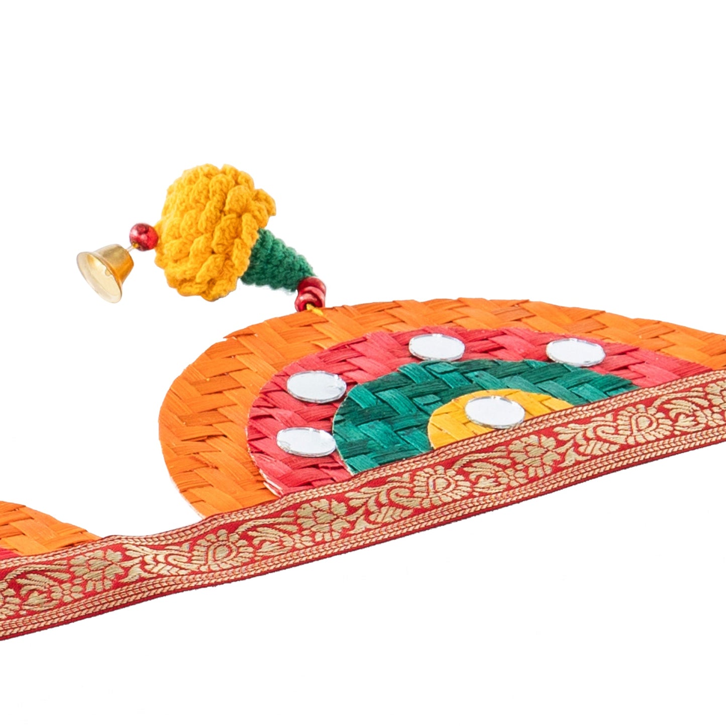 Handcrafted satrangi marigold bamboo toran