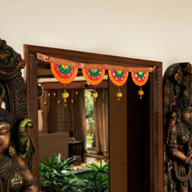 Handcrafted satrangi marigold bamboo toran