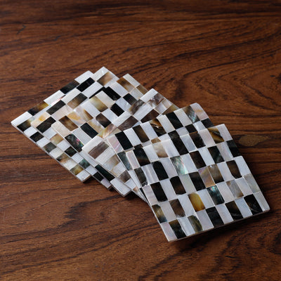  Handcrafted Seashell Square Coasters Online at iTokri.com 
