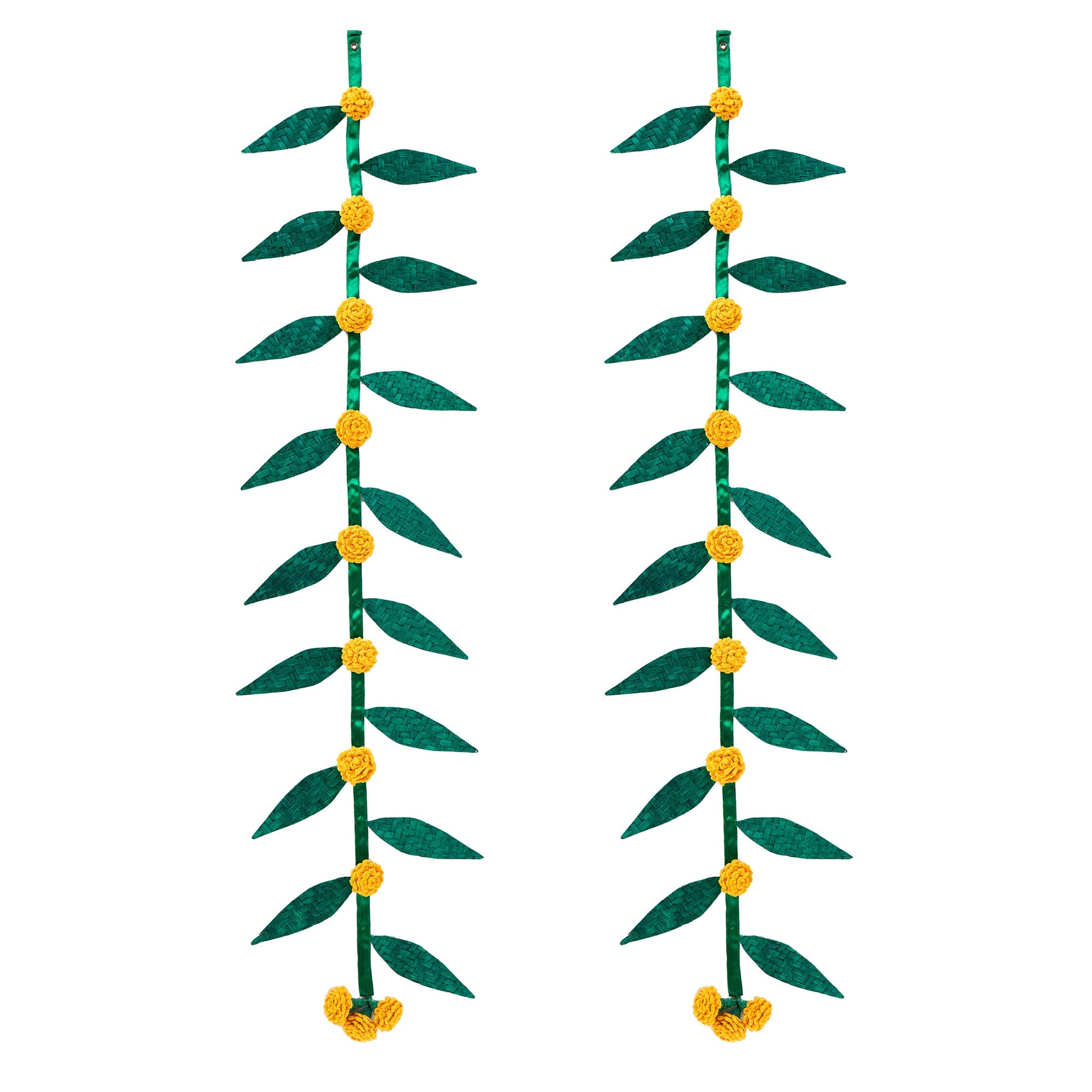 Handcrafted shubh bamboo hanging for decor (set of 2)