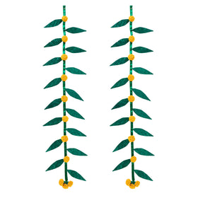 Handcrafted shubh bamboo hanging for decor (set of 2)