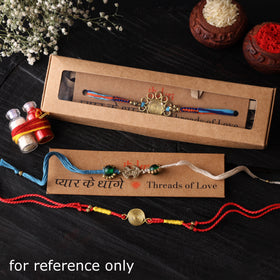 Handcrafted tribal dokra brass thread rakhi 06