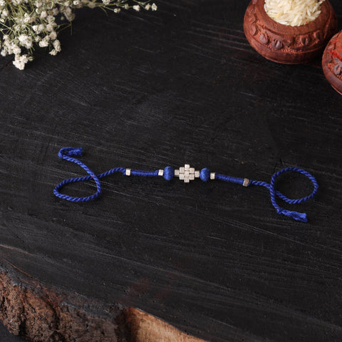 Handcrafted tribal dokra brass thread rakhi 61