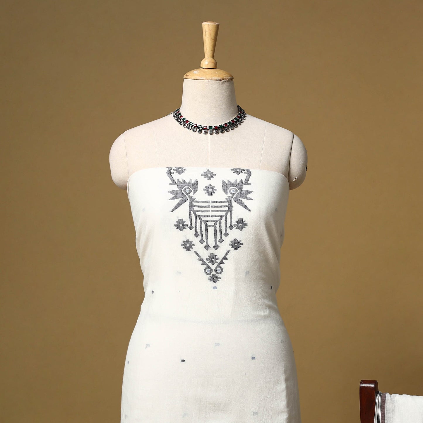 Handloom bengal jamdani cotton 2pc unstitched dress