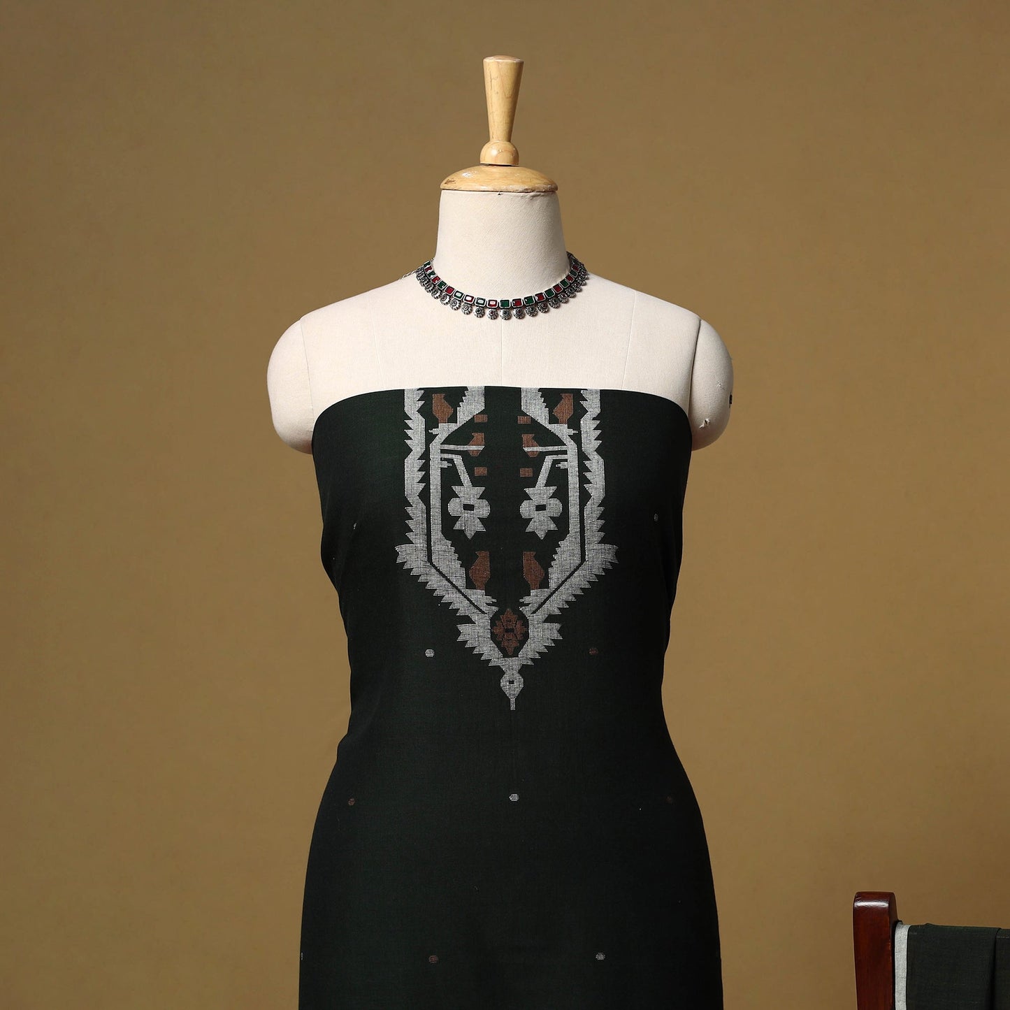 Handloom bengal jamdani cotton 2pc unstitched dress