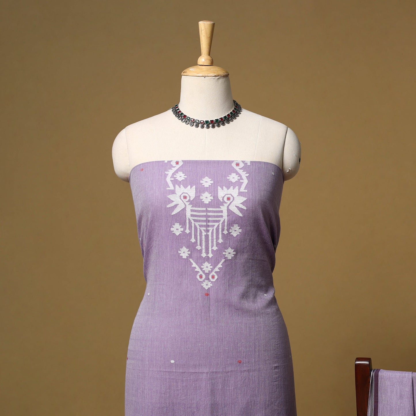 Handloom bengal jamdani cotton 2pc unstitched dress