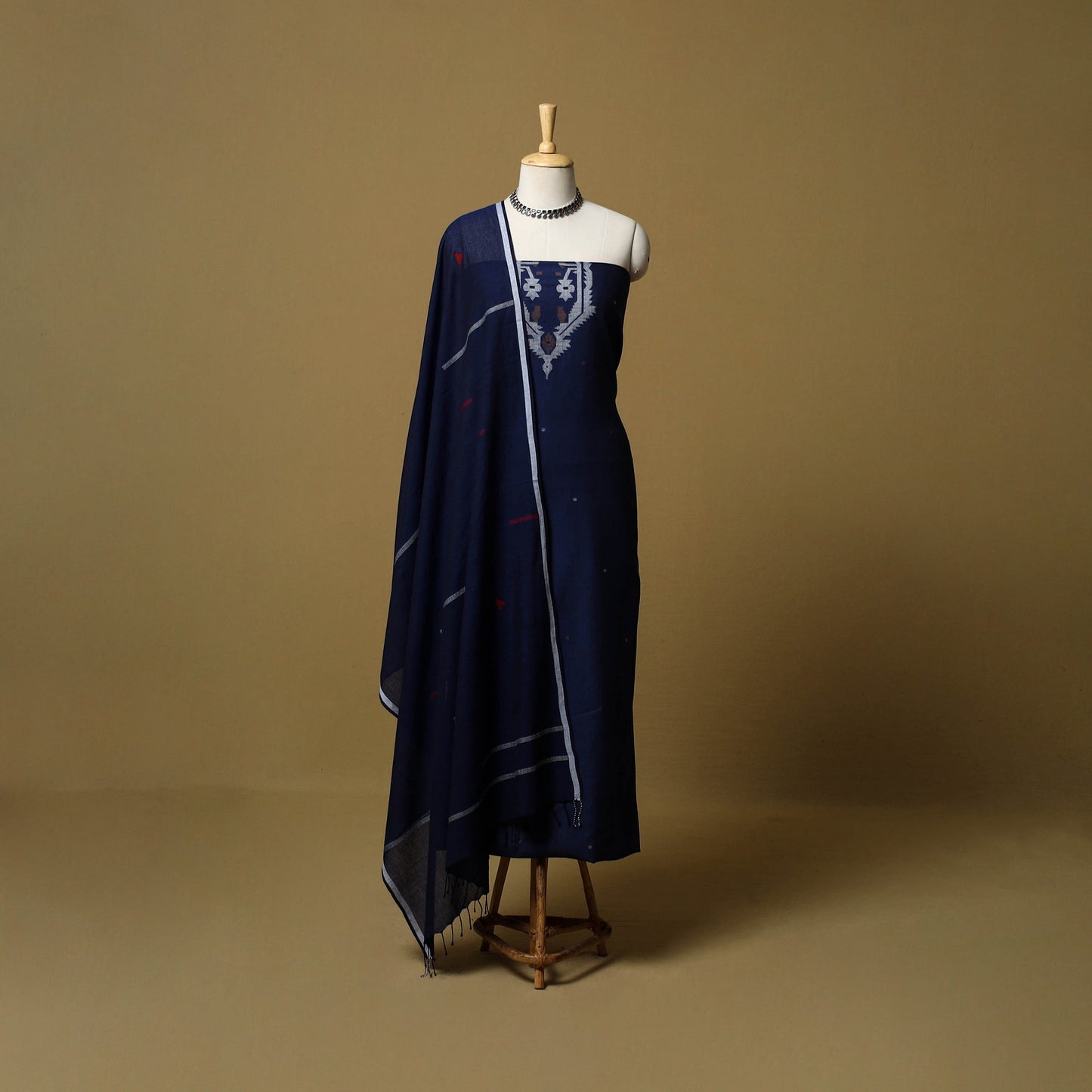 Handloom bengal jamdani cotton 2pc unstitched dress