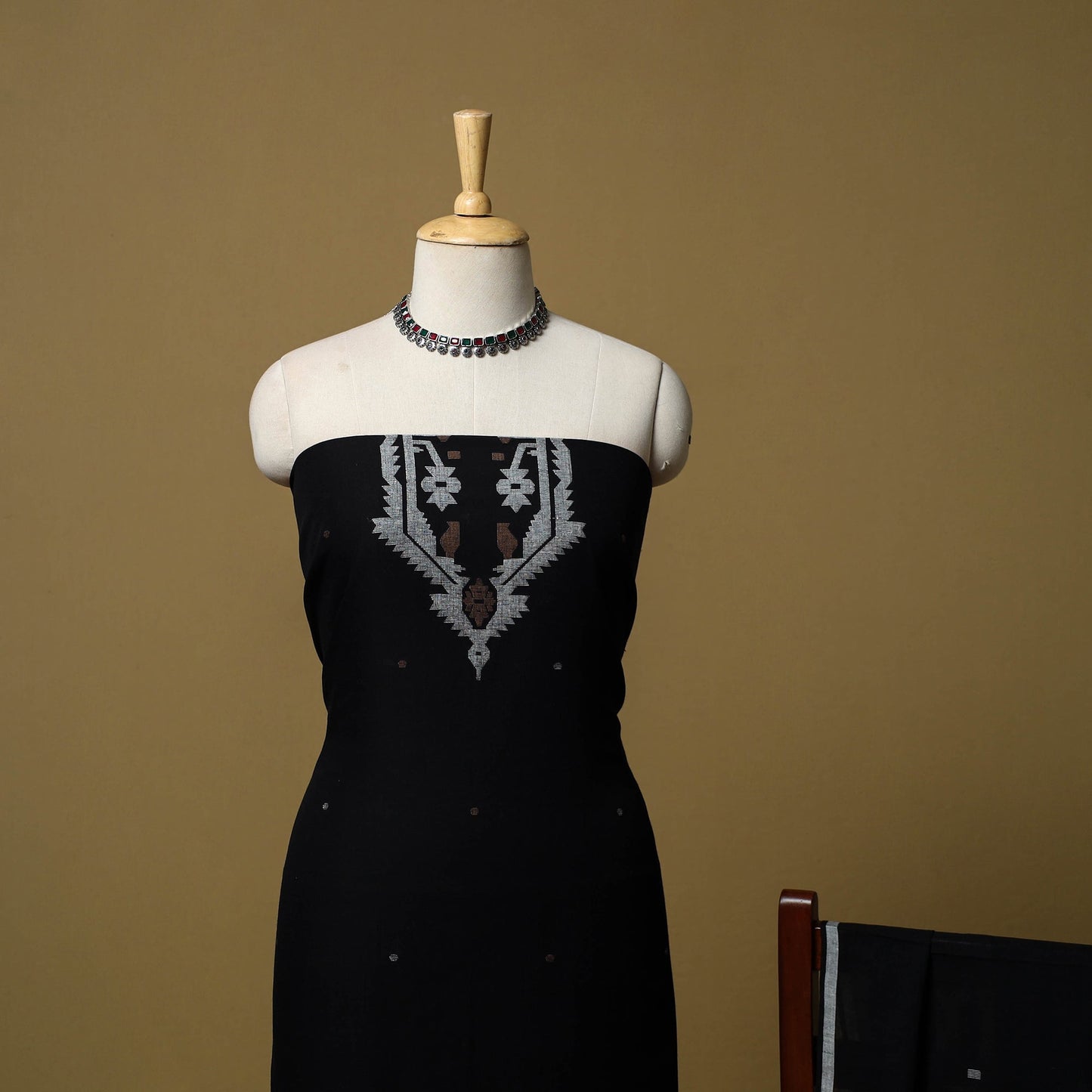 Handloom bengal jamdani cotton 2pc unstitched dress