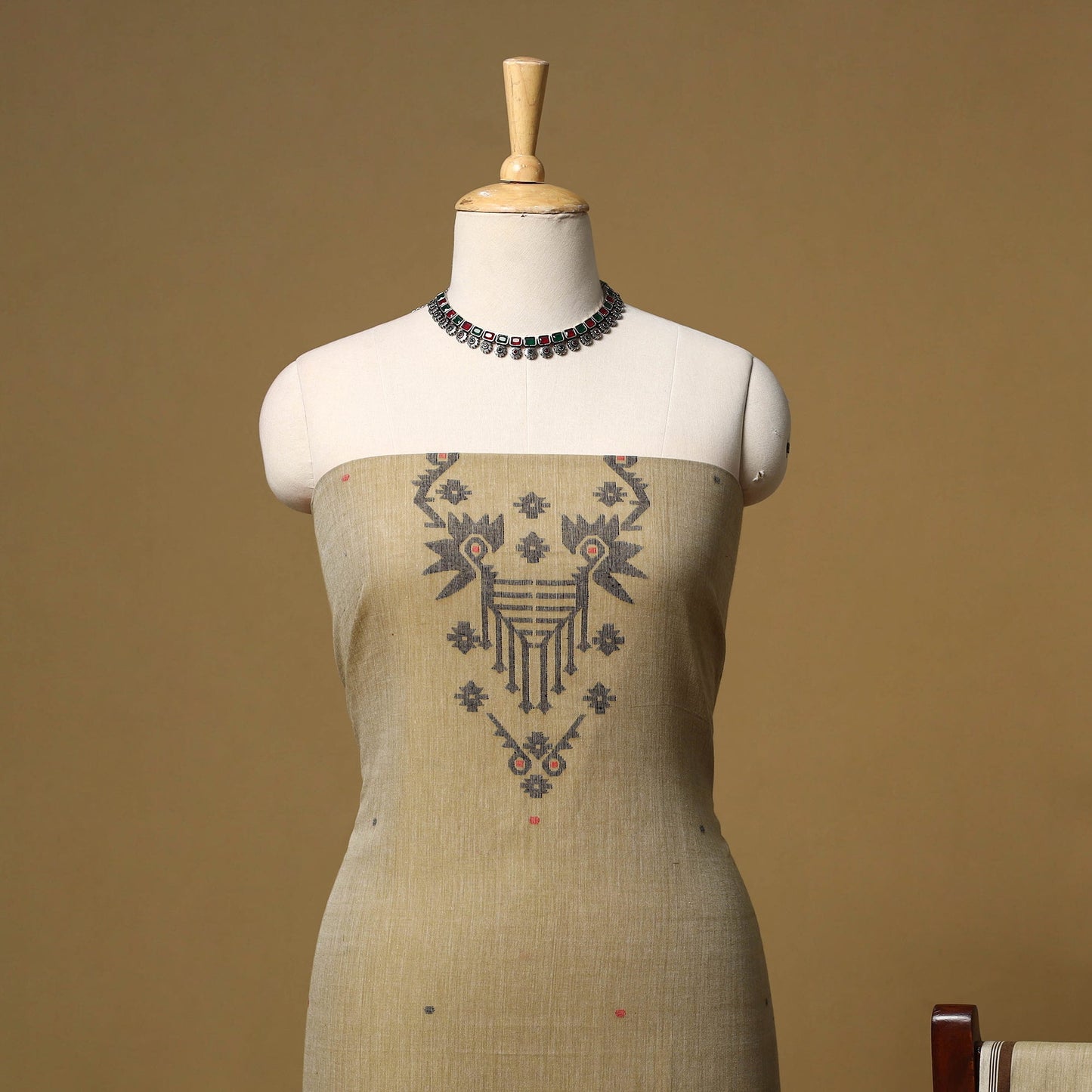 Handloom bengal jamdani cotton 2pc unstitched dress