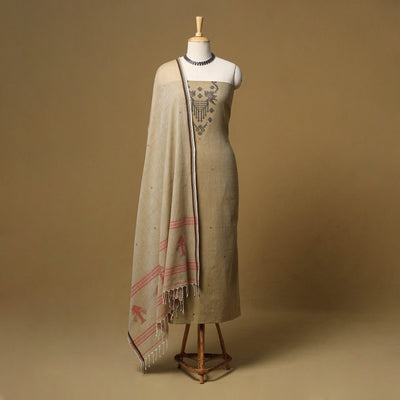 Handloom bengal jamdani cotton 2pc unstitched dress