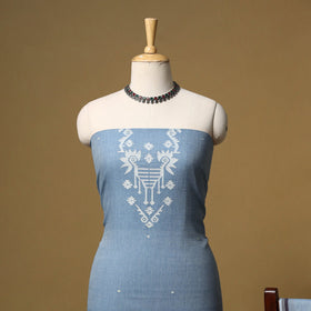 Handloom bengal jamdani cotton 2pc unstitched dress