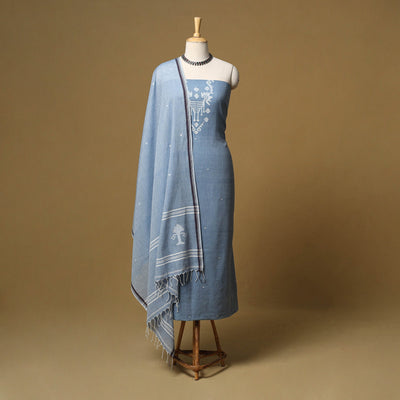 Handloom bengal jamdani cotton 2pc unstitched dress