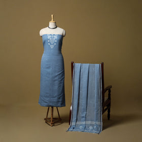 Handloom bengal jamdani cotton 2pc unstitched dress