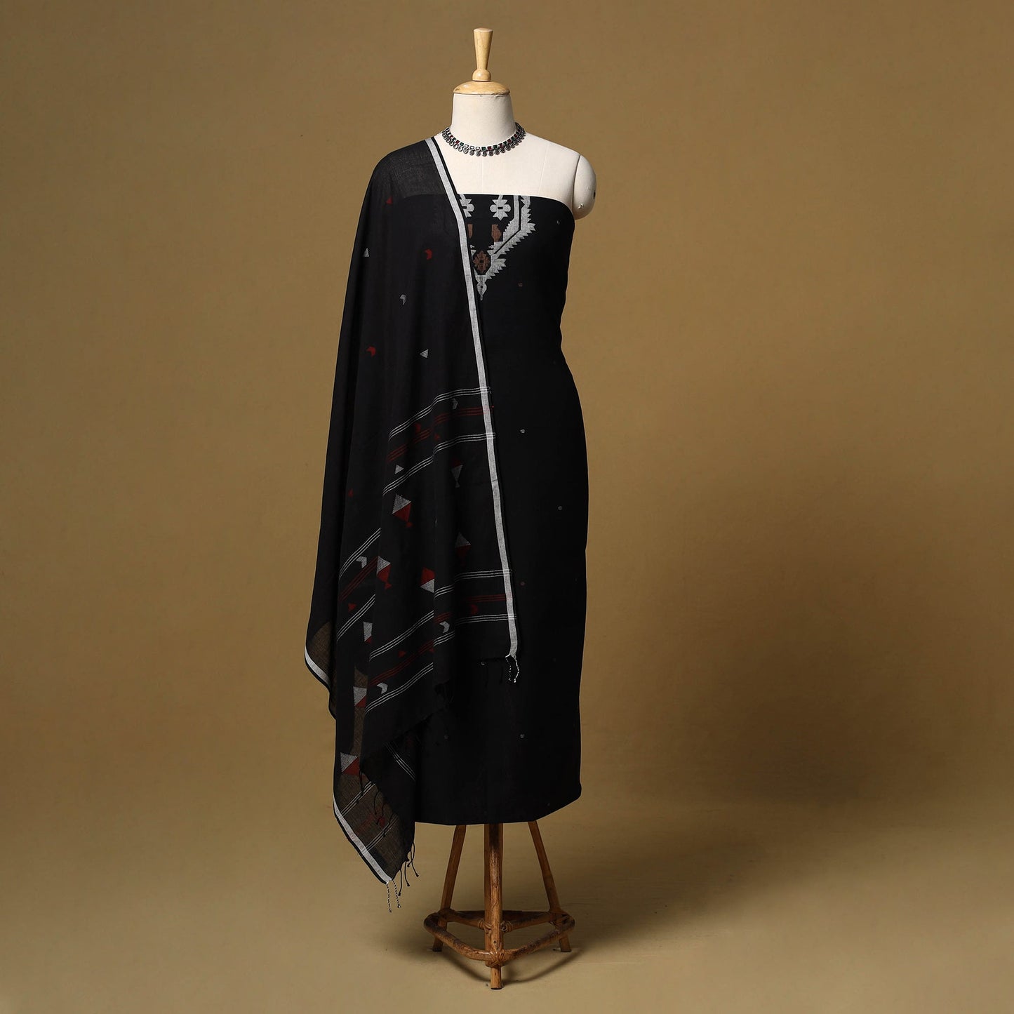 Handloom bengal jamdani cotton 2pc unstitched dress