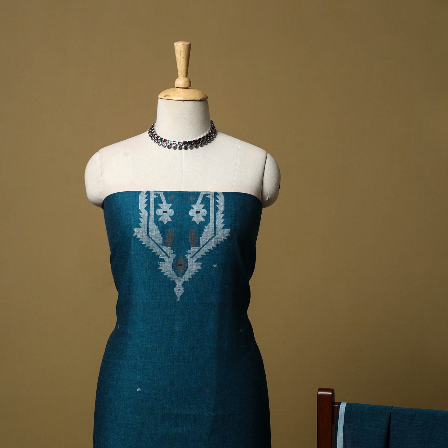 Handloom bengal jamdani cotton 2pc unstitched dress