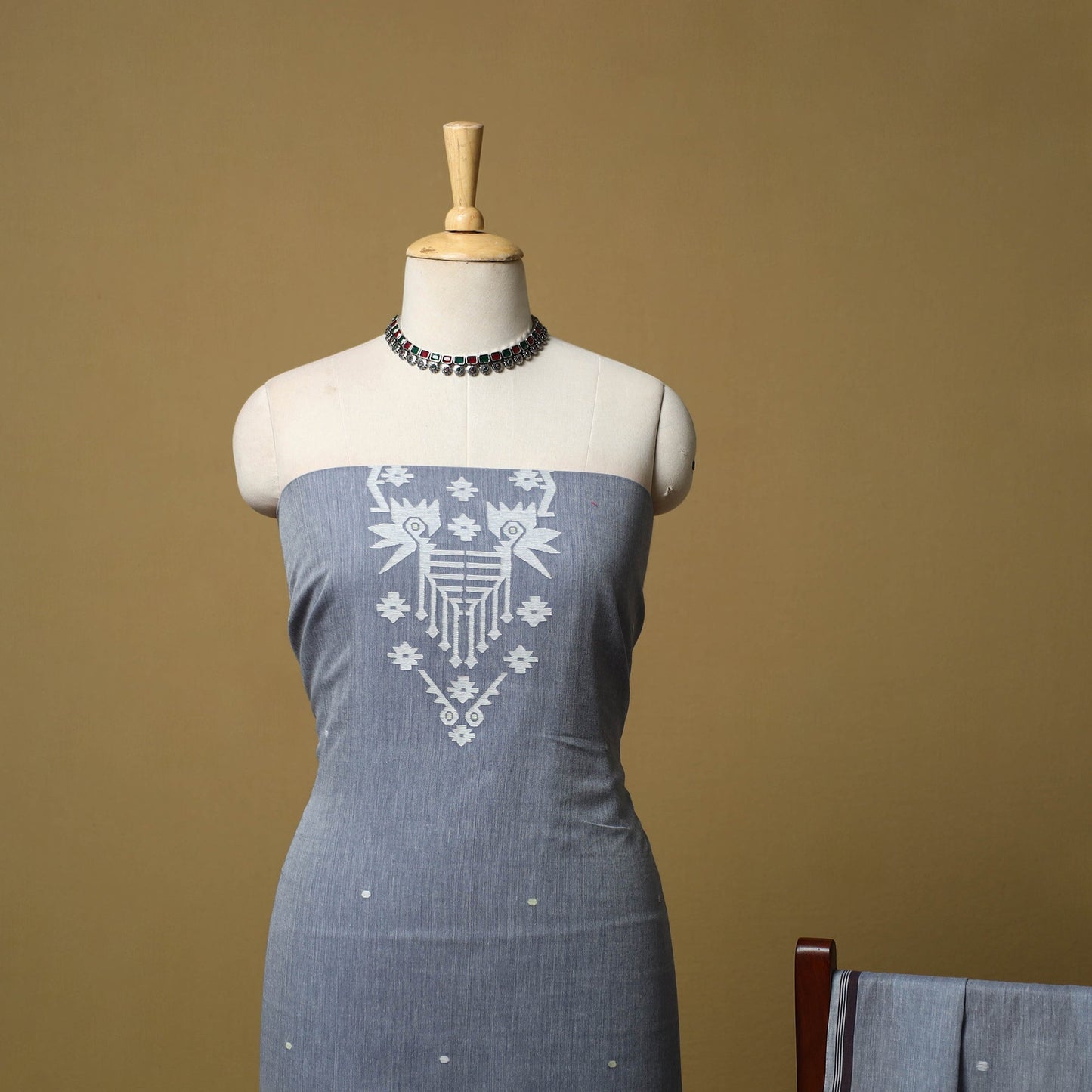 Handloom bengal jamdani cotton 2pc unstitched dress