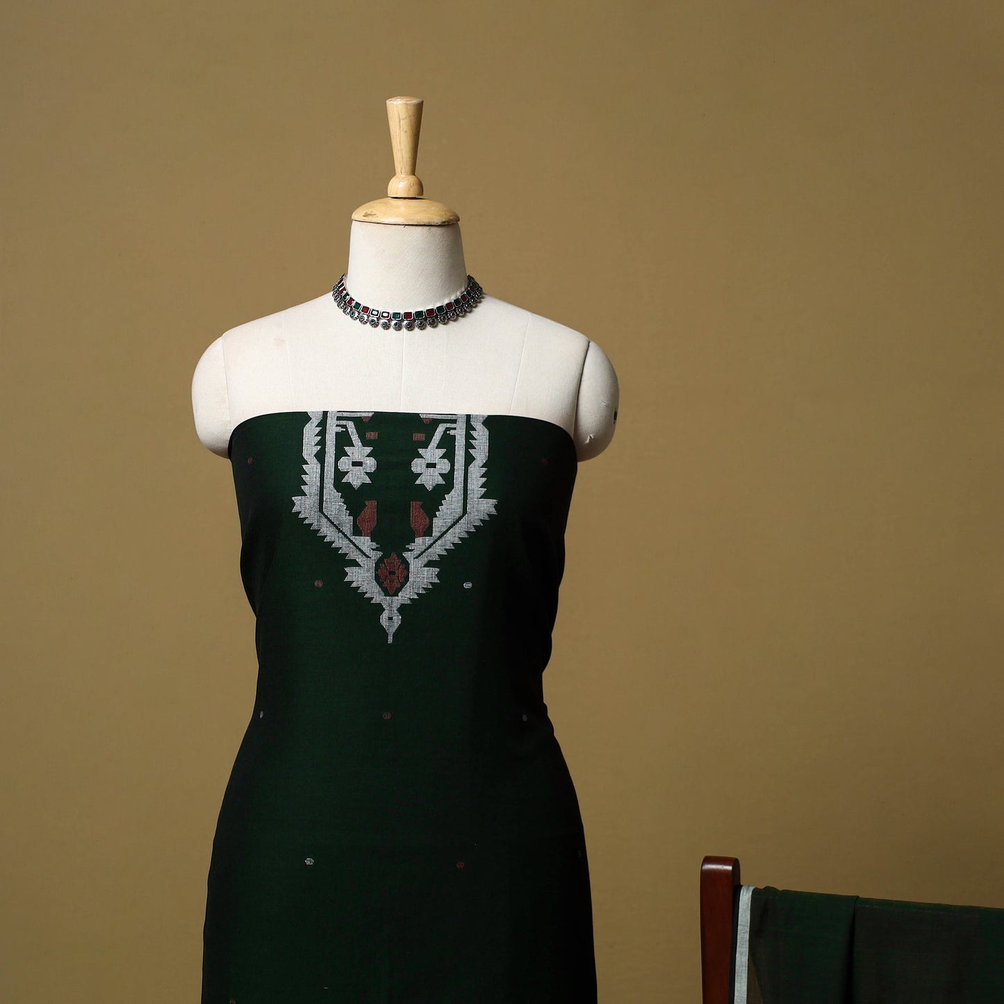 Handloom bengal jamdani cotton 2pc unstitched dress