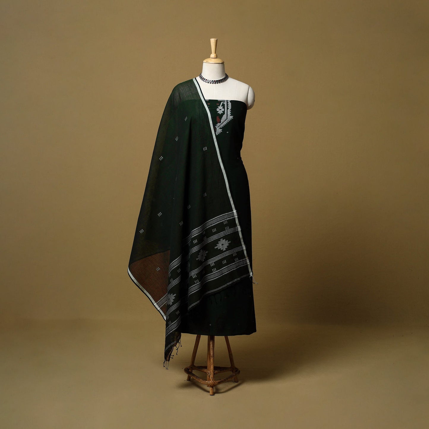 Handloom bengal jamdani cotton 2pc unstitched dress