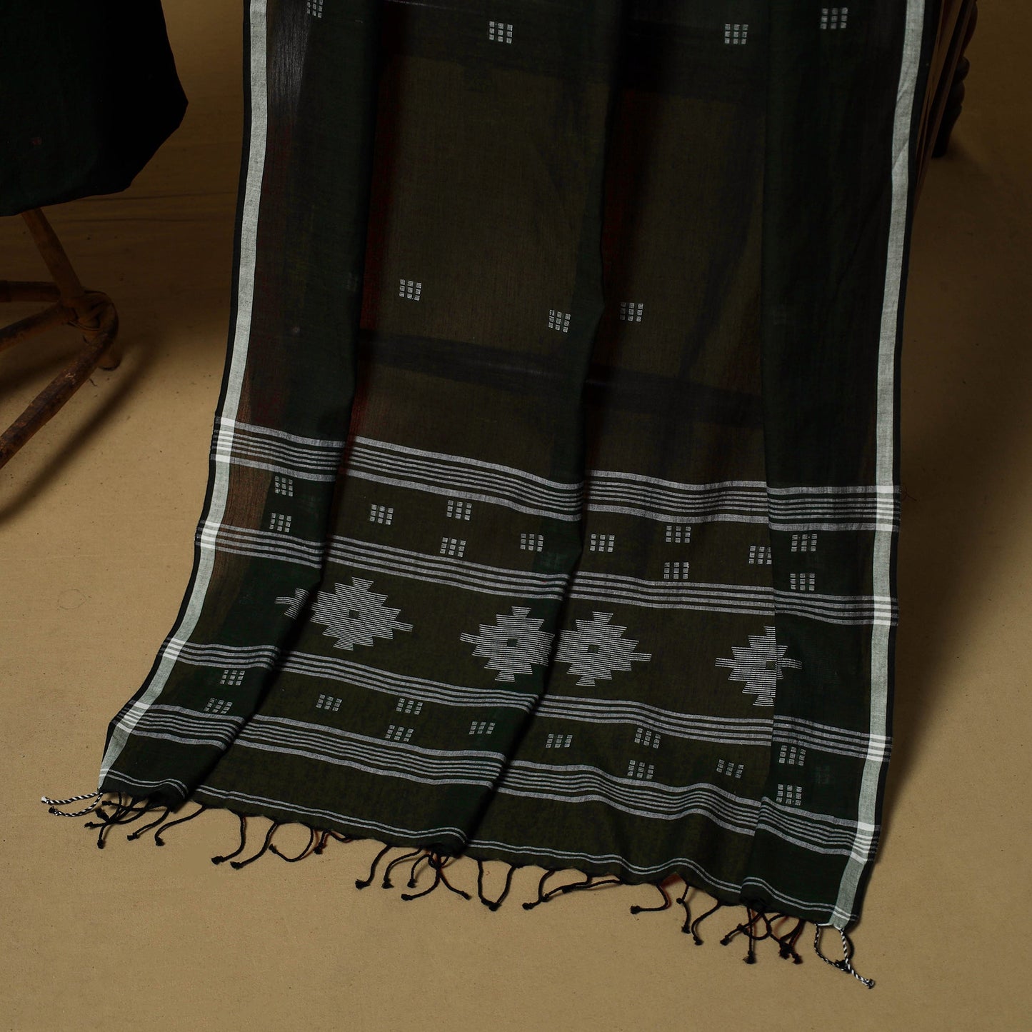 Handloom bengal jamdani cotton 2pc unstitched dress