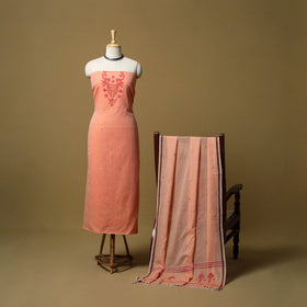 Handloom bengal jamdani cotton 2pc unstitched dress