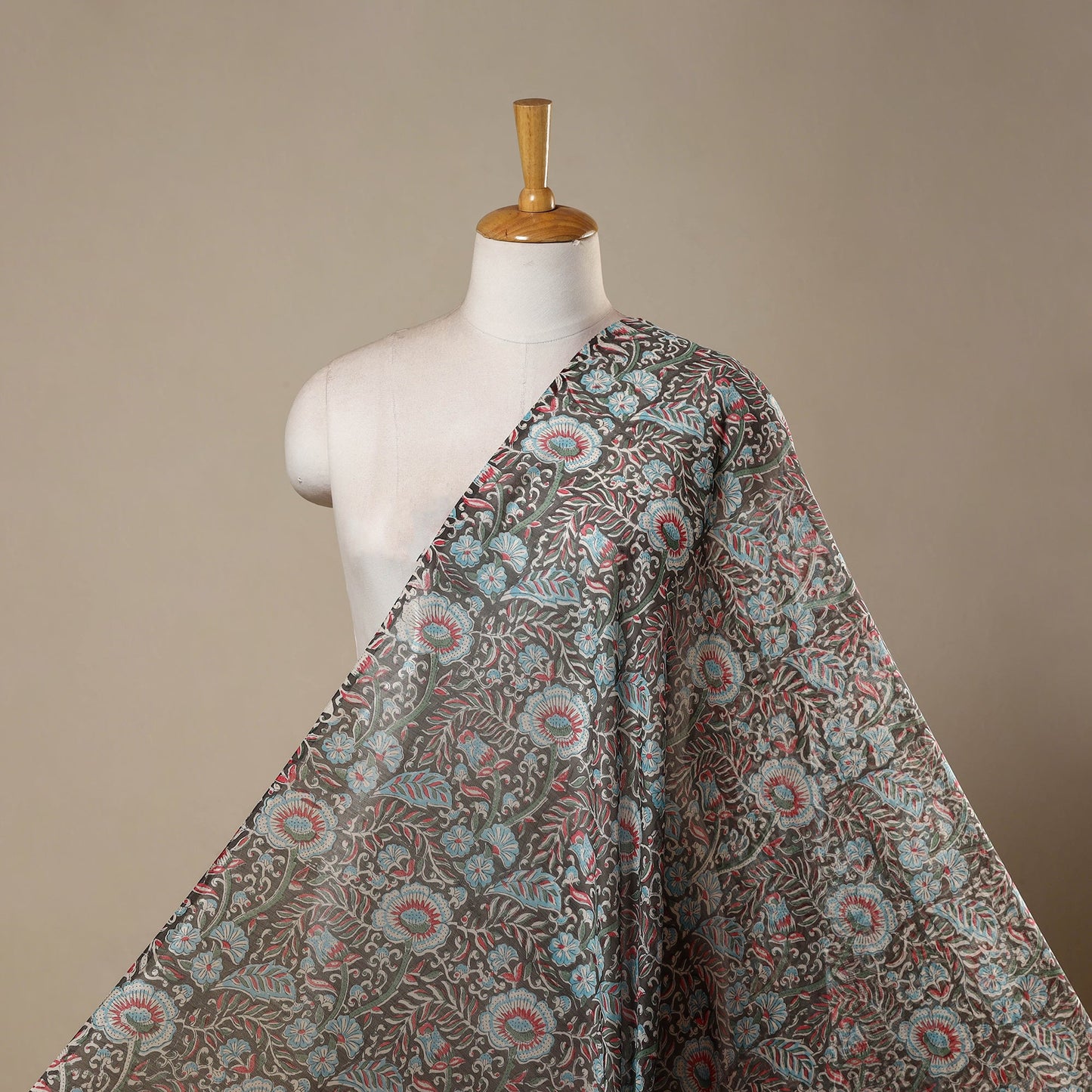 Handloom chanderi silk hand sanganeri fabric 03