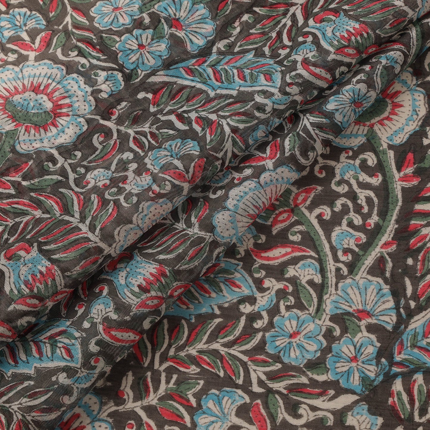 Handloom chanderi silk hand sanganeri fabric 03