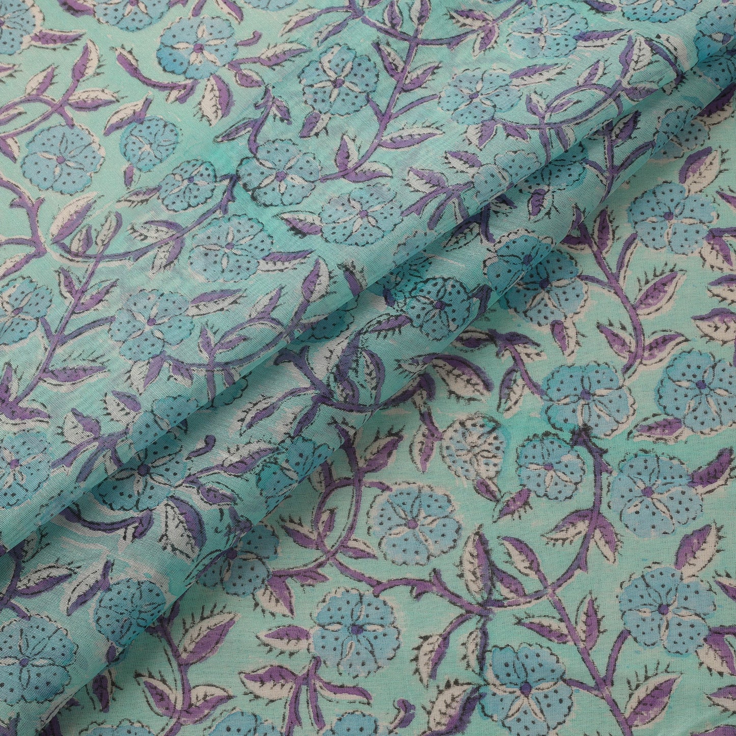 Handloom chanderi silk hand sanganeri fabric 04