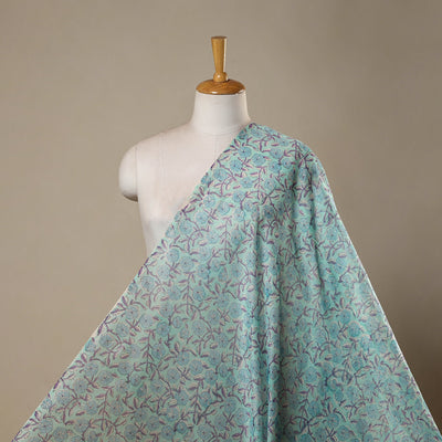 Handloom chanderi silk hand sanganeri fabric 04