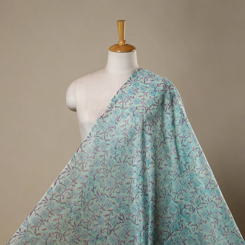 Handloom chanderi silk hand sanganeri fabric 04