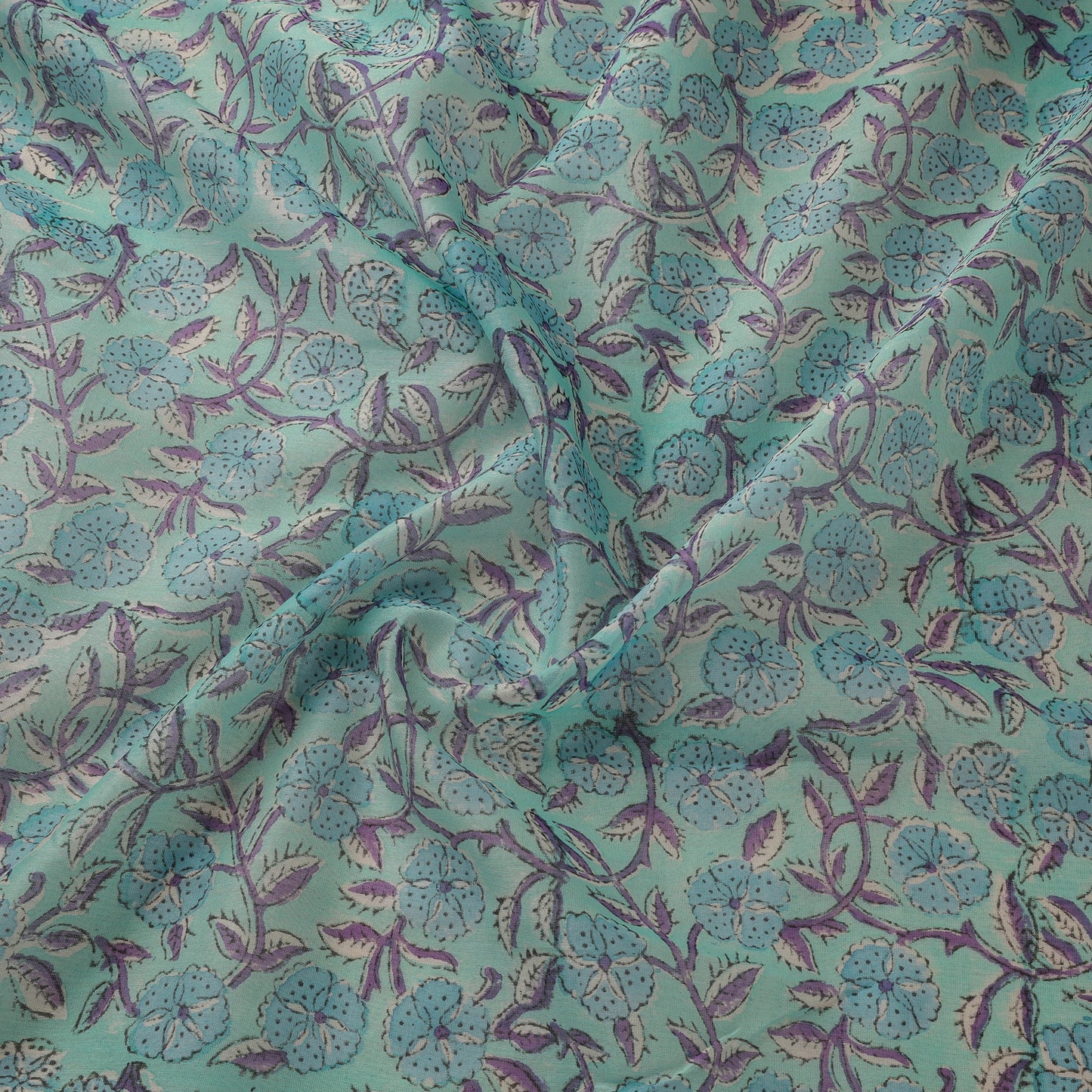 Handloom chanderi silk hand sanganeri fabric 04