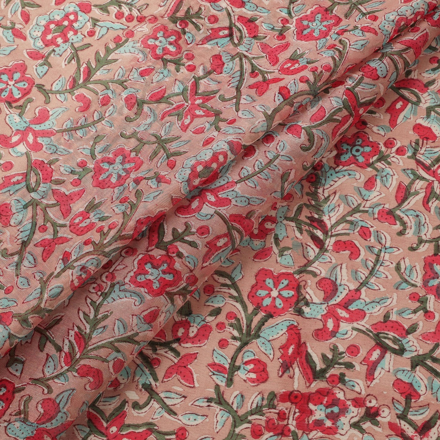 Handloom chanderi silk hand sanganeri fabric 05