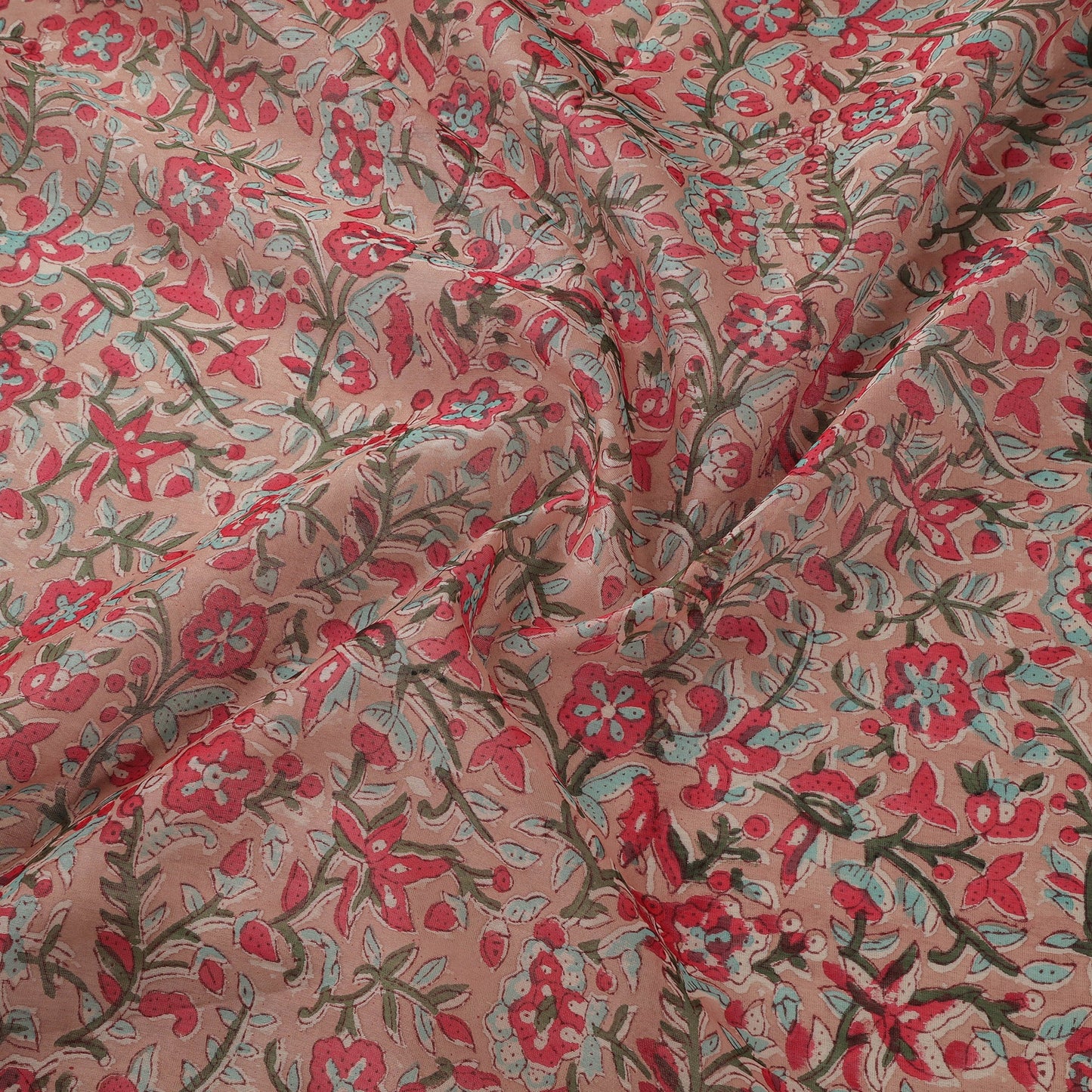 Handloom chanderi silk hand sanganeri fabric 05